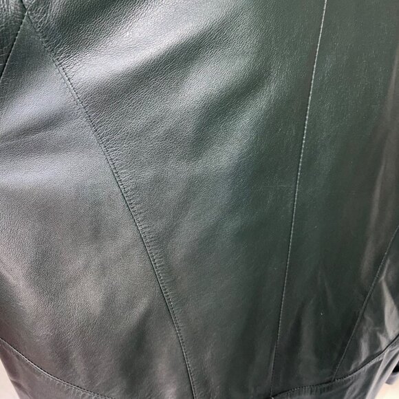 Llonardos Vintage Womens Jacket Size Large Green Leather Pockets Canada - Picture 12 of 12